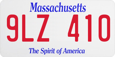 MA license plate 9LZ410
