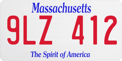 MA license plate 9LZ412