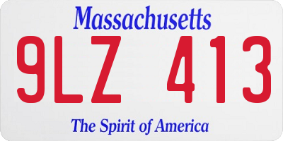 MA license plate 9LZ413