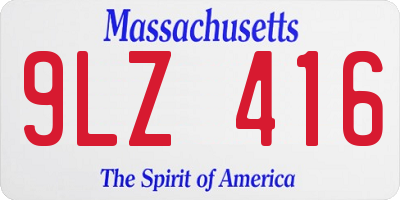 MA license plate 9LZ416