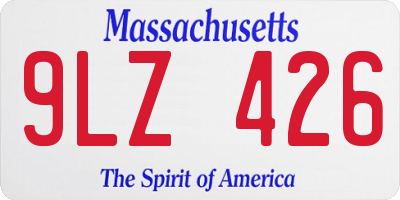 MA license plate 9LZ426