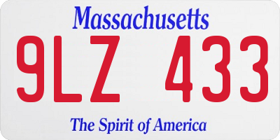 MA license plate 9LZ433