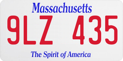 MA license plate 9LZ435