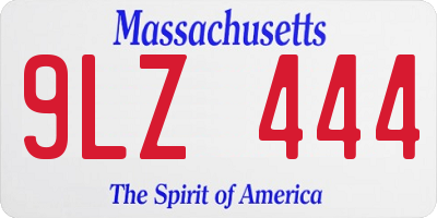 MA license plate 9LZ444
