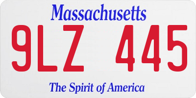 MA license plate 9LZ445