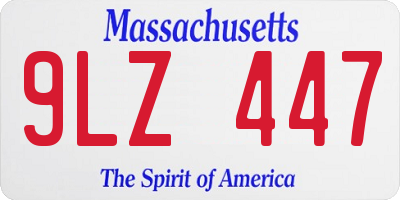 MA license plate 9LZ447