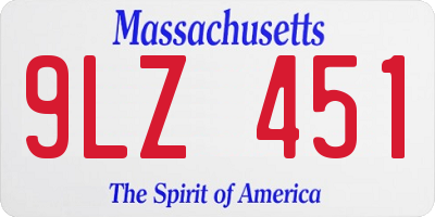 MA license plate 9LZ451
