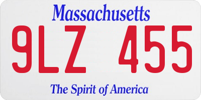 MA license plate 9LZ455