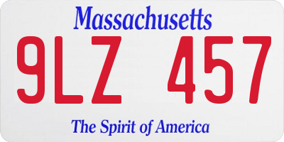 MA license plate 9LZ457