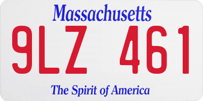MA license plate 9LZ461