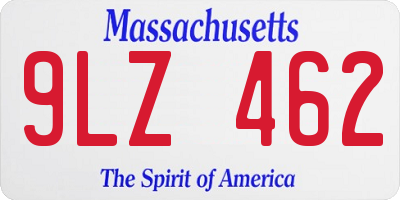 MA license plate 9LZ462
