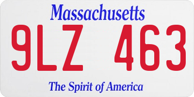 MA license plate 9LZ463