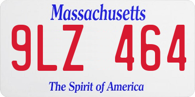 MA license plate 9LZ464