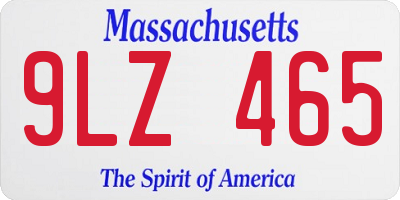 MA license plate 9LZ465