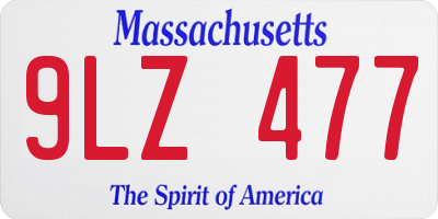 MA license plate 9LZ477