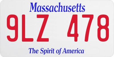 MA license plate 9LZ478