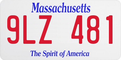 MA license plate 9LZ481