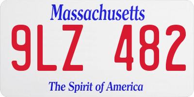 MA license plate 9LZ482