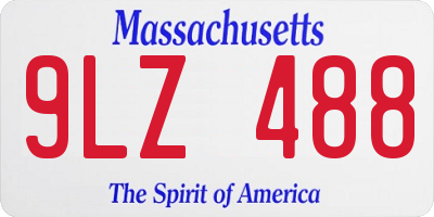 MA license plate 9LZ488