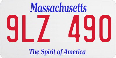 MA license plate 9LZ490