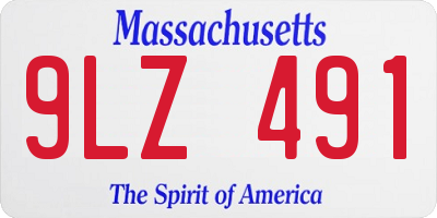 MA license plate 9LZ491