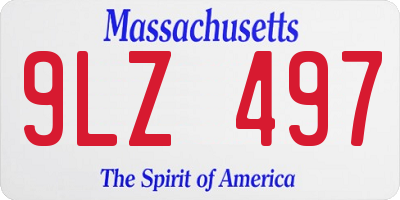 MA license plate 9LZ497