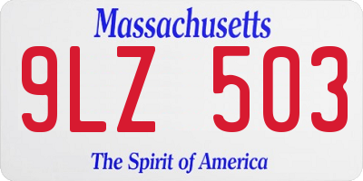 MA license plate 9LZ503