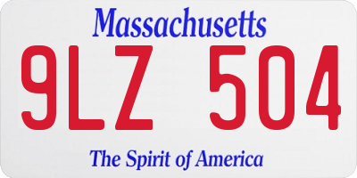 MA license plate 9LZ504