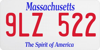 MA license plate 9LZ522
