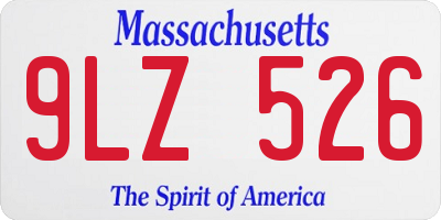 MA license plate 9LZ526