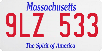 MA license plate 9LZ533