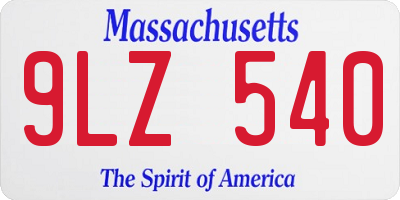 MA license plate 9LZ540