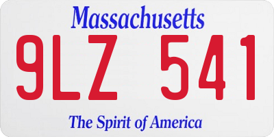 MA license plate 9LZ541