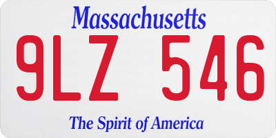 MA license plate 9LZ546