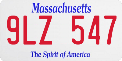 MA license plate 9LZ547