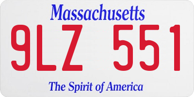 MA license plate 9LZ551