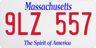 MA license plate 9LZ557