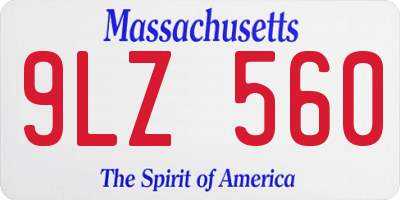 MA license plate 9LZ560