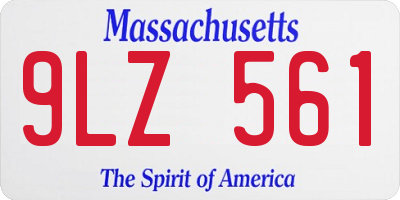 MA license plate 9LZ561