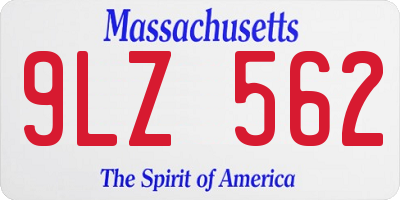MA license plate 9LZ562