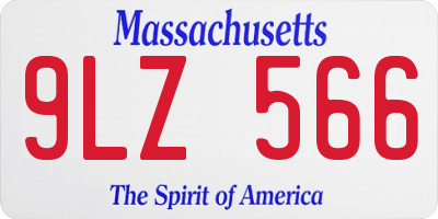 MA license plate 9LZ566
