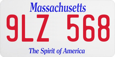 MA license plate 9LZ568