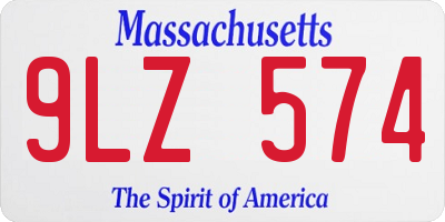 MA license plate 9LZ574