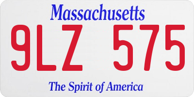 MA license plate 9LZ575