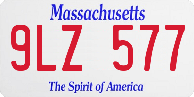 MA license plate 9LZ577