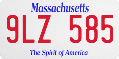 MA license plate 9LZ585