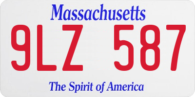 MA license plate 9LZ587