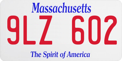 MA license plate 9LZ602