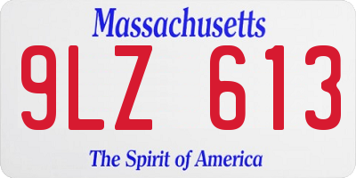 MA license plate 9LZ613