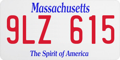 MA license plate 9LZ615